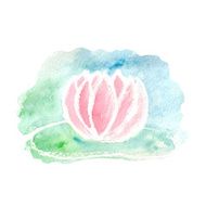 vector watercolor lotus flowers