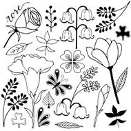 flower and leaf variation hand drawn sketch doodle N2