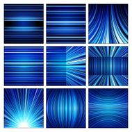 Abstract white blue and black stripes backgrounds set