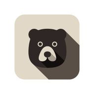 bear face flat icon design Animal icons series