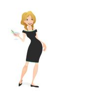 girl with a cocktail illustration N8