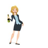 Girl holding a bottle of Champagne N8