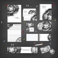 Stationery template design set with technology on background N5