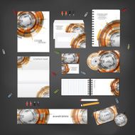 Stationery template design set with technology on background N6