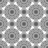 Seamless floral pattern of mandalas