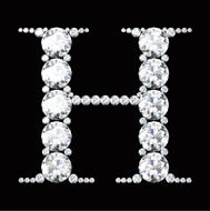 diamond letters with gemstones isolated on black N12
