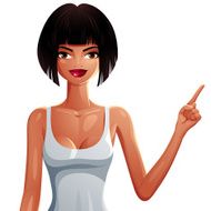 Attractive tanned skin girl colorful illustration Sport and fitness N2