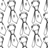 Sketch tie vector vintage seamless pattern