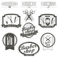Vintage barber shop emblems label badges and designed elements