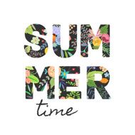 Summer background Trendy floral pattern Vector Isolated
