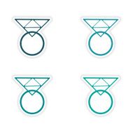 assembly realistic sticker design on paper rings N3