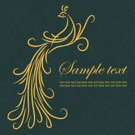 Vintage card with peacock