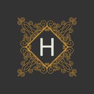 Flourishes calligraphic monogram emblem template Luxury elegant frame ornament line