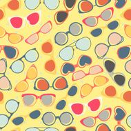 Sunglasses seamless pattern yellow background N2