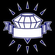 diamond with a banner symbol vector illustration