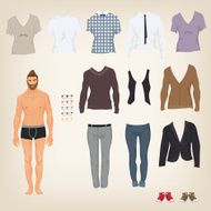 Vector hipster dress up doll N2