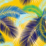 Seamless color palm leaves pattern N2