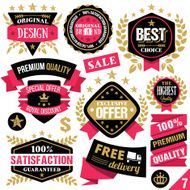 Premium quality stickers badges labels and ribbons Set 7
