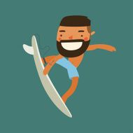 surfer guy vector character