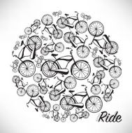 Bicycle World Black &amp; White Print