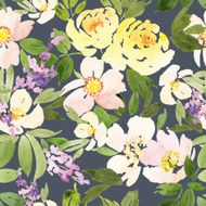 Watercolor flower pattern N124