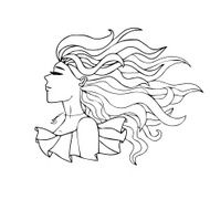 black and white portrait of a girl with long hair