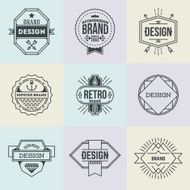 Assorted retro design insignias logotypes set 13 Vector vintage elements