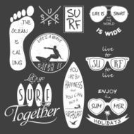 Surfer vector set Vintage elements and labels N3