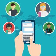 Texting sending text messages from smart phone