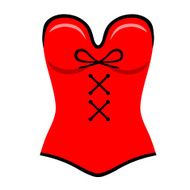 Red corset flat style