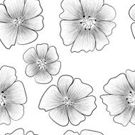Abstract seamless background pattern with flowers poppies