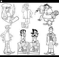 men characters set cartoon illustration N2