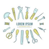 Leathercraft tools vector illustration