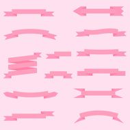set of pink ribbons