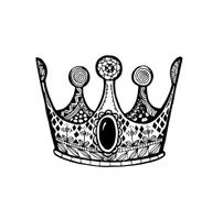 Vector of Crown in zentangle style