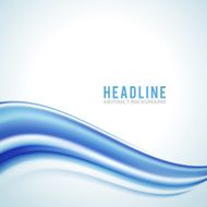 Abstract blue wave isolated on white background N11