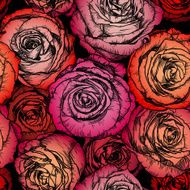 Seamless Pattern with Rose Flowers