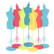 vector vintage tailor&#039;s mannequin with size measurements N8