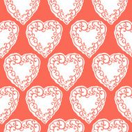 Seamless pattern with decorative doodle ornamental hearts N5