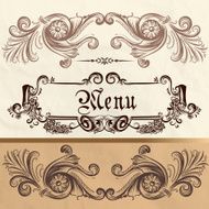Antique menu design on a paper