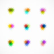 set of abstract star pattern icon for design