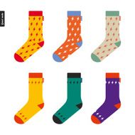 Set of socks with flash pattern Original hipster design