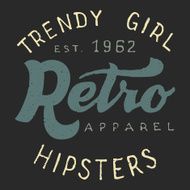 Retro trendy girl label