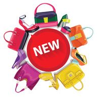 Colored fashion women&#039;s handbag high-heeled shoes