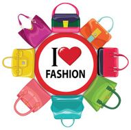 Multi-coloured fashion women&#039;s handbag Circle composition