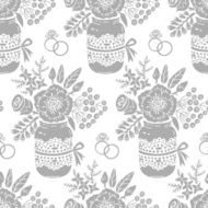 Vintage seamless pattern with a bouquet of flowers
