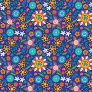 Scandinavian wild flowers seamless pattern N6