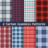 vector set of tartan squared seamless abstract fabric background