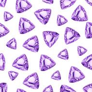 Triangle amethysts watercolor seamless vector pattern