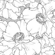 Beautiful floral seamless pattern Peony illustration